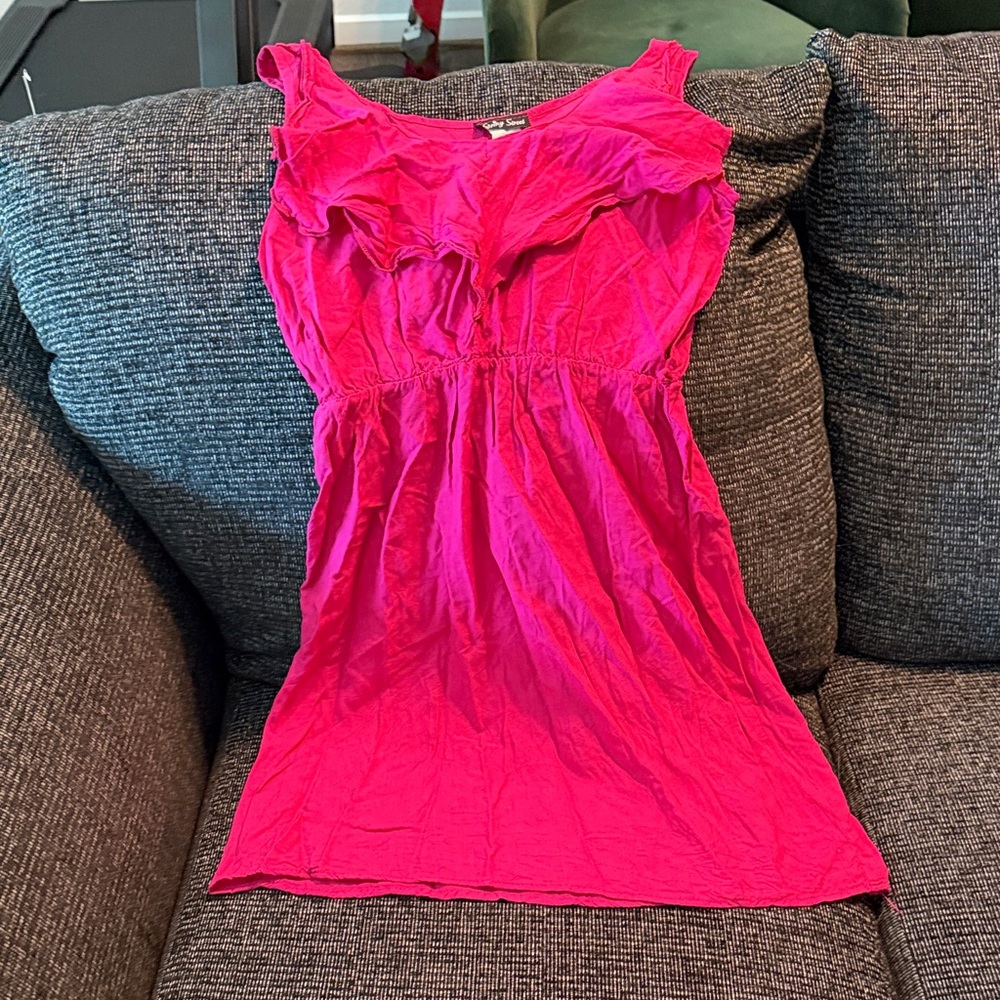 Spring Street Fuchsia Ruffled Blouse